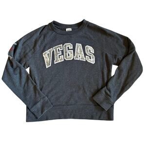 Women’s Victoria's Secret PINK Gray Vegas Win Big Crewneck Sequin Sweatshirt XS
